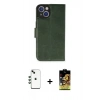 MARSİLYAN™- iPhone 14 Kılıf Siluet Işık Serisi - Siyah Buffer Cam Ekran Koruyucu + Shine Kamera Lens - YL