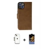 MARSİLYAN™- iPhone 14 Kılıf Siluet Işık Serisi - Siyah Buffer Hayalet Cam Ekran Koruyucu + Gold Shine Kamera Lens