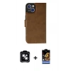 MARSİLYAN™- iPhone 14 Kılıf Siluet Işık Serisi - Siyah Buffer Hayalet Cam Ekran Koruyucu + PVD Metal Kamera Lens - GS
