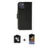 MARSİLYAN™- iPhone 14 Kılıf Siluet Işık Serisi - Siyah Buffer Hayalet Cam Ekran Koruyucu + PVD Metal Kamera Lens - GS