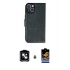 MARSİLYAN™- iPhone 14 Kılıf Siluet Işık Serisi - Siyah Buffer Hayalet Cam Ekran Koruyucu + PVD Metal Kamera Lens - GS