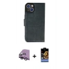 MARSİLYAN™- iPhone 14 Kılıf Siluet Işık Serisi - Siyah Buffer Hayalet Cam Ekran Koruyucu + Gümüş Raze Metal Kamera Lens