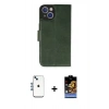 MARSİLYAN™- iPhone 14 Kılıf Siluet Işık Serisi - Siyah Buffer Hayalet Cam Ekran Koruyucu + Mavi Shine Kamera Lens