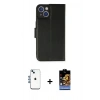 MARSİLYAN™- iPhone 14 Kılıf Siluet Işık Serisi - Siyah Buffer Hayalet Cam Ekran Koruyucu + Mavi Shine Kamera Lens