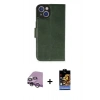 MARSİLYAN™- iPhone 14 Kılıf Siluet Işık Serisi - Siyah Buffer Hayalet Cam Ekran Koruyucu + Mor Raze Metal Kamera Lens