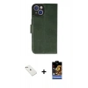 MARSİLYAN™- iPhone 14 Kılıf Siluet Işık Serisi - Siyah Buffer Hayalet Cam Ekran Koruyucu + Diamond Kamera Lens - PE
