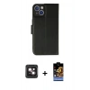 MARSİLYAN™- iPhone 14 Kılıf Siluet Işık Serisi - Siyah Buffer Hayalet Cam Ekran Koruyucu + PVD Metal Kamera Lens - PE