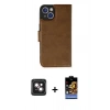 MARSİLYAN™- iPhone 14 Kılıf Siluet Işık Serisi - Siyah Buffer Hayalet Cam Ekran Koruyucu + PVD Metal Kamera Lens - PE