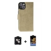 MARSİLYAN™- iPhone 14 Kılıf Siluet Işık Serisi - Siyah Buffer Hayalet Cam Ekran Koruyucu + PVD Metal Kamera Lens - TU