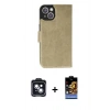 MARSİLYAN™- iPhone 14 Kılıf Siluet Işık Serisi - Siyah Buffer Hayalet Cam Ekran Koruyucu + PVD Metal Kamera Lens - SH