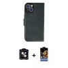 MARSİLYAN™- iPhone 14 Kılıf Siluet Işık Serisi - Siyah Buffer Hayalet Cam Ekran Koruyucu + PVD Metal Kamera Lens - TU