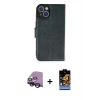 MARSİLYAN™- iPhone 14 Kılıf Siluet Işık Serisi - Siyah Buffer Hayalet Cam Ekran Koruyucu + Raze Metal Kamera Lens - SH