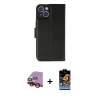 MARSİLYAN™- iPhone 14 Kılıf Siluet Işık Serisi - Siyah Buffer Hayalet Cam Ekran Koruyucu + Raze Metal Kamera Lens - KI