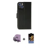 MARSİLYAN™- iPhone 14 Kılıf Siluet Işık Serisi - Siyah Buffer Hayalet Cam Ekran Koruyucu + Raze Metal Kamera Lens - SH
