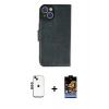 MARSİLYAN™- iPhone 14 Kılıf Siluet Işık Serisi - Siyah Buffer Hayalet Cam Ekran Koruyucu + Shine Kamera Lens - SH