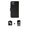 MARSİLYAN™- iPhone 14 Kılıf Siluet Işık Serisi - Siyah Buffer Hayalet Cam Ekran Koruyucu + PVD Metal Kamera Lens - YL