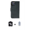 MARSİLYAN™- iPhone 14 Kılıf Siluet Işık Serisi - Siyah Joko Magic 5D Cam + Mavi PVD Metal Kamera Lens