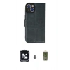 MARSİLYAN™- iPhone 14 Kılıf Siluet Işık Serisi - Siyah Joko Magic 5D Hayalet Cam + PVD Metal Kamera Lens - SH