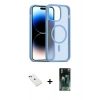 MARSİLYAN™- iPhone 14 Kılıf Siluet Minimal Prime - Şeffaf 360 Full Body Arka Koruyucu + Diamond Kamera Lens - YL