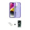 MARSİLYAN™- iPhone 14 Kılıf Siluet Minimal Prime - Şeffaf 360 Full Body Arka Koruyucu + Diamond Kamera Lens - SABE