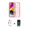 MARSİLYAN™- iPhone 14 Kılıf Siluet Minimal Prime - Şeffaf 360 Full Body Arka Koruyucu + Shine Kamera Lens - GS