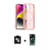 MARSİLYAN™- iPhone 14 Kılıf Siluet Minimal Prime - Şeffaf 360 Full Body Arka Koruyucu + PVD Metal Kamera Lens - GS