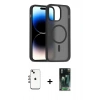 MARSİLYAN™- iPhone 14 Kılıf Siluet Minimal Prime - Şeffaf 360 Full Body Arka Koruyucu + Shine Kamera Lens - GI