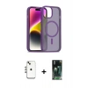 MARSİLYAN™- iPhone 14 Kılıf Siluet Minimal Prime - Şeffaf 360 Full Body Arka Koruyucu + Shine Kamera Lens - GI