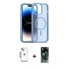MARSİLYAN™- iPhone 14 Kılıf Siluet Minimal Prime - Şeffaf 360 Full Body Arka Koruyucu + Shine Kamera Lens - GI