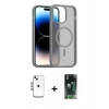 MARSİLYAN™- iPhone 14 Kılıf Siluet Minimal Prime - Şeffaf 360 Full Body Arka Koruyucu + Shine Kamera Lens - GI