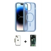 MARSİLYAN™- iPhone 14 Kılıf Siluet Minimal Prime - Şeffaf 360 Full Body Arka Koruyucu + Shine Kamera Lens - GD