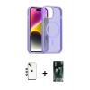 MARSİLYAN™- iPhone 14 Kılıf Siluet Minimal Prime - Şeffaf 360 Full Body Arka Koruyucu + Shine Kamera Lens - YL