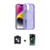 MARSİLYAN™- iPhone 14 Kılıf Siluet Minimal Prime - Şeffaf 360 Full Body Arka Koruyucu + PVD Metal Kamera Lens - SH