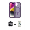 MARSİLYAN™- iPhone 14 Kılıf Siluet Minimal Prime - Şeffaf Pasifik Cam Ekran Koruyucu + PVD Metal Kamera Lens - MI