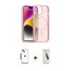 MARSİLYAN™- iPhone 14 Kılıf Siluet Minimal Prime - Şeffaf Pasifik Cam Ekran Koruyucu + Shine Kamera Lens - MI