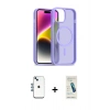 MARSİLYAN™- iPhone 14 Kılıf Siluet Minimal Prime - Şeffaf Pasifik Cam Ekran Koruyucu + Shine Kamera Lens - MI