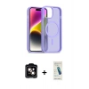 MARSİLYAN™- iPhone 14 Kılıf Siluet Minimal Prime - Şeffaf Pasifik Cam Ekran Koruyucu + PVD Metal Kamera Lens - TU