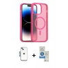 MARSİLYAN™- iPhone 14 Kılıf Siluet Minimal Prime - Şeffaf Royal Nano Ekran Koruyucu + Shine Kamera Lens - MI