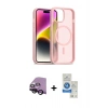 MARSİLYAN™- iPhone 14 Kılıf Siluet Minimal Prime - Şeffaf Royal Nano Ekran Koruyucu + Raze Metal Kamera Lens - SH