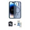 MARSİLYAN™- iPhone 14 Kılıf Siluet Minimal Prime - Şeffaf Royal Nano Ekran Koruyucu + PVD Metal Kamera Lens - SH