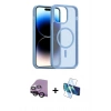 MARSİLYAN™- iPhone 14 Kılıf Siluet Minimal Prime - Siyah 3D Antistatik Cam Ekran Koruyucu + Raze Metal Kamera Lens - SH