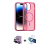 MARSİLYAN™- iPhone 14 Kılıf Siluet Minimal Prime - Siyah 3D Antistatik Cam Ekran Koruyucu + Raze Metal Kamera Lens - SH