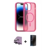 MARSİLYAN™- iPhone 14 Kılıf Siluet Minimal Prime - Siyah 3D Antistatik Hayalet Cam Ekran Koruyucu + Raze Metal Kamera Lens - GS