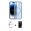 MARSİLYAN™- iPhone 14 Kılıf Siluet Minimal Prime - Siyah 3D Antistatik Hayalet Cam Ekran Koruyucu + Shine Kamera Lens - SH