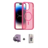 MARSİLYAN™- iPhone 14 Kılıf Siluet Minimal Prime - Siyah Bilvis 3D Cam Ekran Koruyucu + Raze Metal Kamera Lens - SH