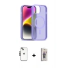 MARSİLYAN™- iPhone 14 Kılıf Siluet Minimal Prime - Siyah Bilvis 3D Cam Ekran Koruyucu + Shine Kamera Lens - SH
