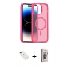 MARSİLYAN™- iPhone 14 Kılıf Siluet Minimal Prime - Siyah Bilvis 3D Cam Ekran Koruyucu + Diamond Kamera Lens - YL