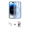 MARSİLYAN™- iPhone 14 Kılıf Siluet Minimal Prime - Siyah Bilvis 3D Mat Cam Ekran Koruyucu + Diamond Kamera Lens - PE