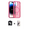 MARSİLYAN™- iPhone 14 Kılıf Siluet Minimal Prime - Siyah Bilvis 3D Mat Cam Ekran Koruyucu + PVD Metal Kamera Lens - YL