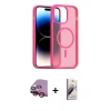 MARSİLYAN™- iPhone 14 Kılıf Siluet Minimal Prime - Siyah Bilvis 3D Mat Cam Ekran Koruyucu + Raze Metal Kamera Lens - KI